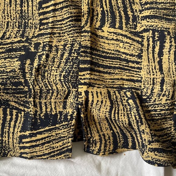 Rene Margo Womens Abstract Black & Tan Button-Up Shirt M - Picture 9 of 10